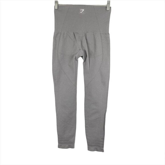Gymshark Dry Seamless Leggings Gray Hi Waist Athletic Women's Small - Picture 6 of 7